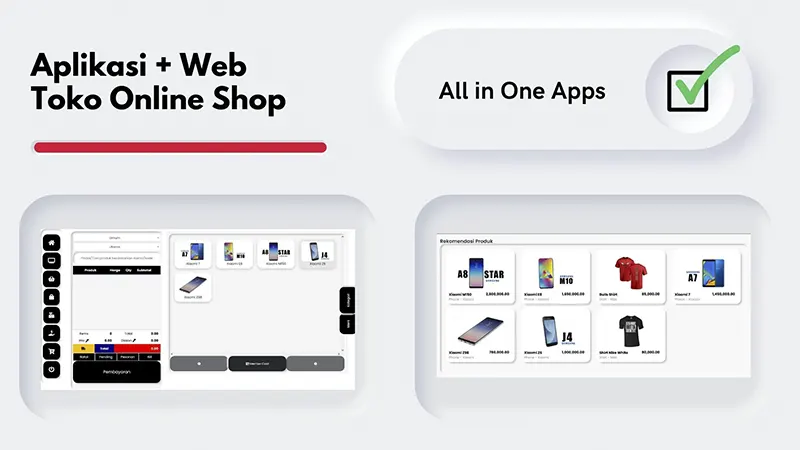 Aplikasi kasir toko penjualan, program software toko terintegrasi website toko online shop.